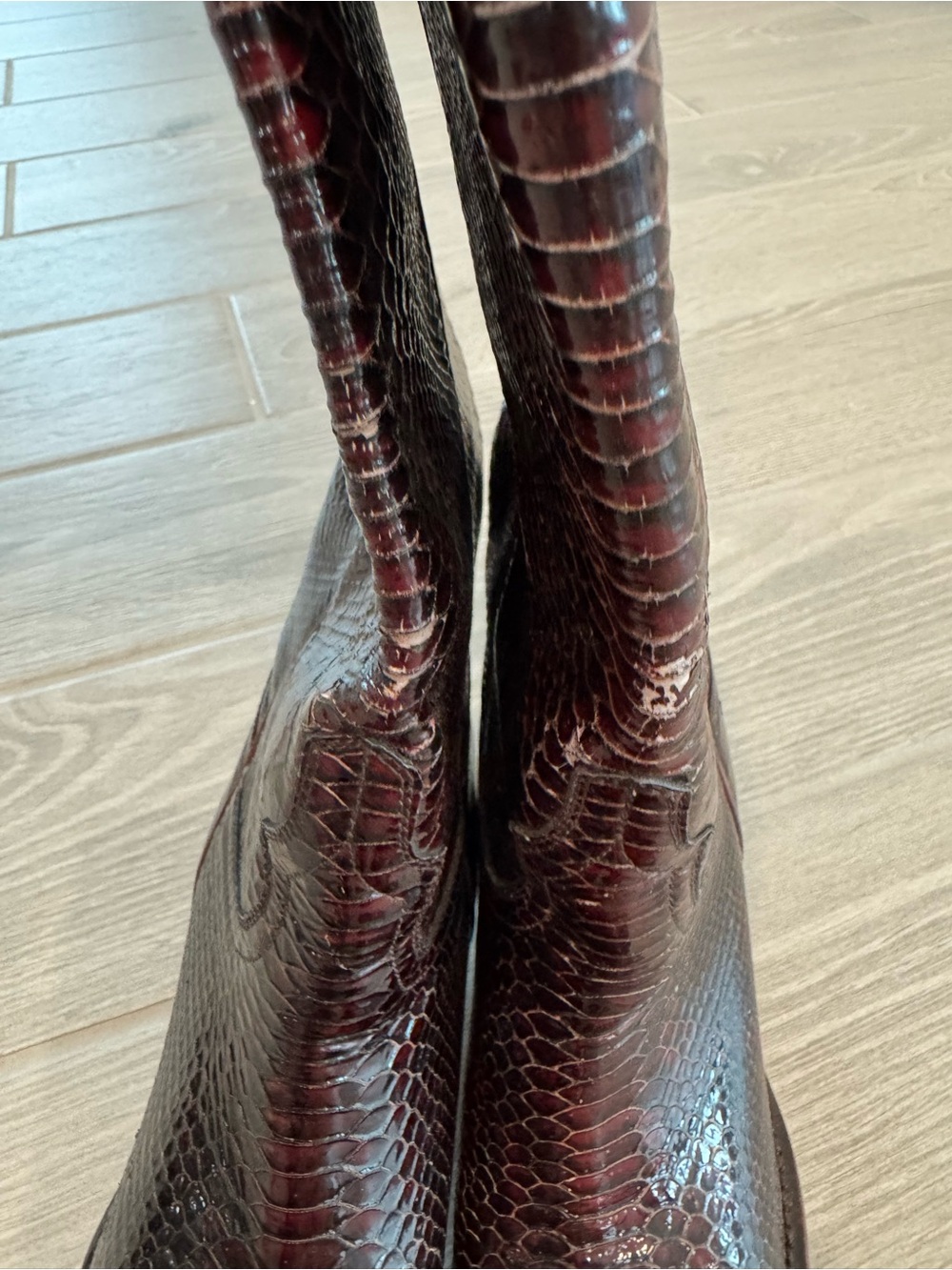 LUCCHESE CHARLIE 1 HORSE Snake Cowboy Boots Size 8 GUC - Picture 5 of 11
